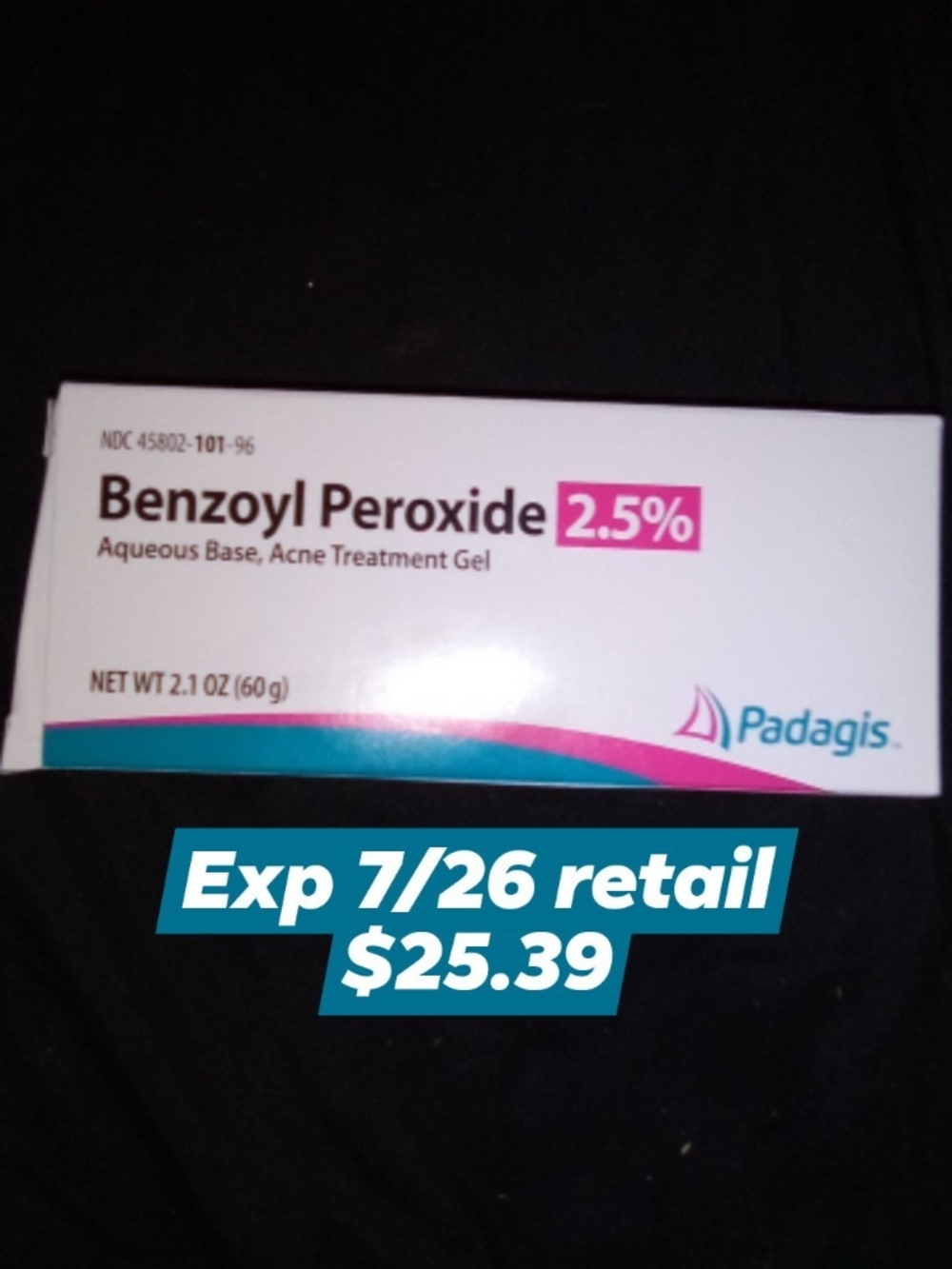 Benzoyl Peroxide 2.5% Acne Treatment Gel - White